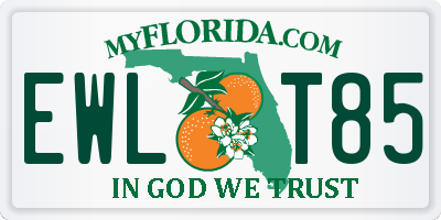 FL license plate EWLT85