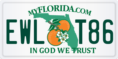 FL license plate EWLT86