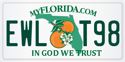 FL license plate EWLT98