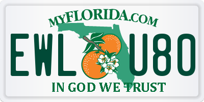 FL license plate EWLU80