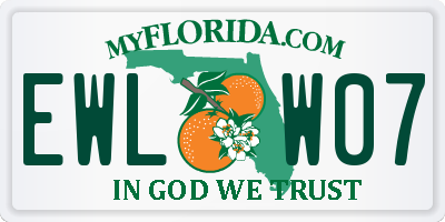 FL license plate EWLW07