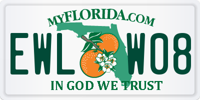 FL license plate EWLW08