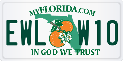 FL license plate EWLW10