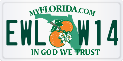 FL license plate EWLW14
