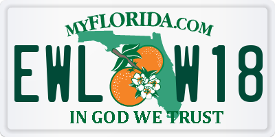FL license plate EWLW18