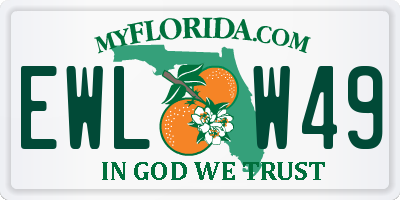 FL license plate EWLW49