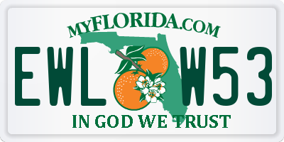 FL license plate EWLW53