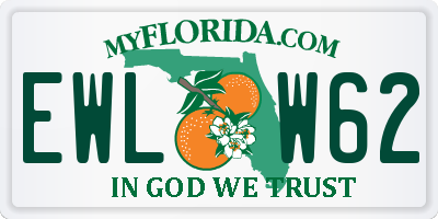 FL license plate EWLW62