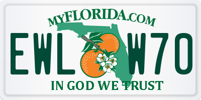 FL license plate EWLW70