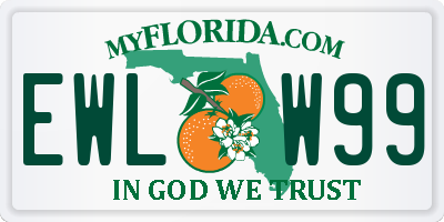 FL license plate EWLW99