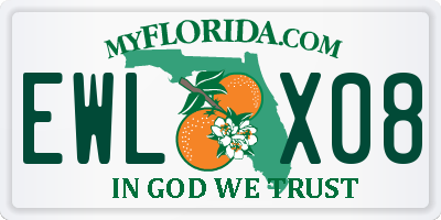 FL license plate EWLX08
