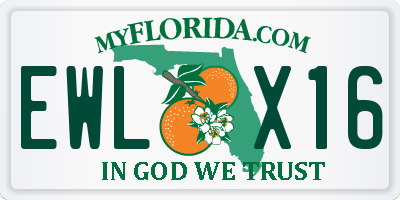 FL license plate EWLX16