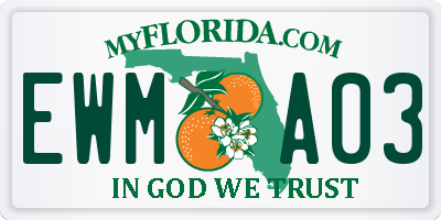 FL license plate EWMA03