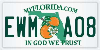 FL license plate EWMA08