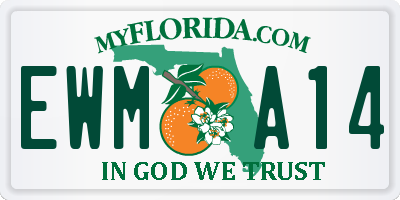 FL license plate EWMA14