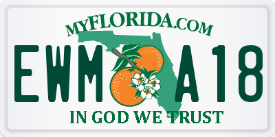 FL license plate EWMA18