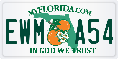 FL license plate EWMA54