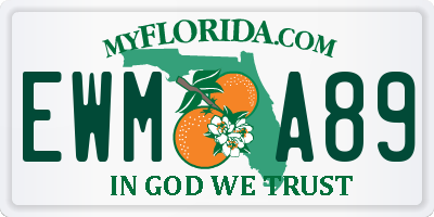 FL license plate EWMA89