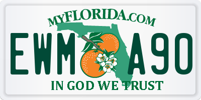 FL license plate EWMA90