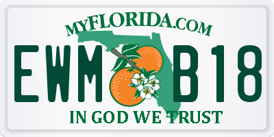 FL license plate EWMB18