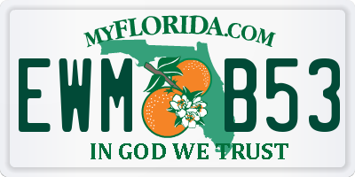 FL license plate EWMB53