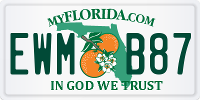 FL license plate EWMB87