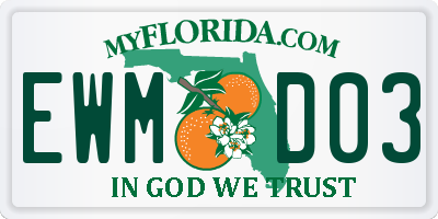 FL license plate EWMD03