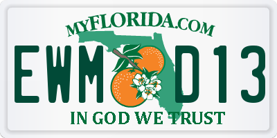 FL license plate EWMD13