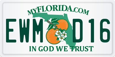 FL license plate EWMD16
