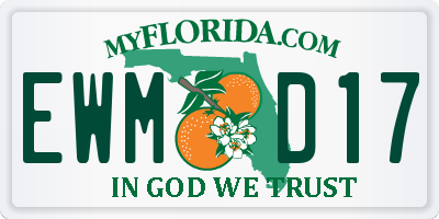 FL license plate EWMD17