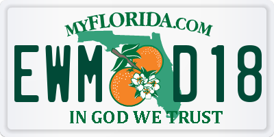FL license plate EWMD18
