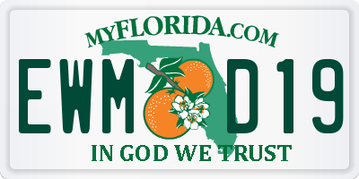 FL license plate EWMD19