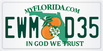 FL license plate EWMD35