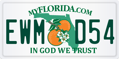 FL license plate EWMD54