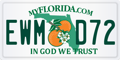 FL license plate EWMD72