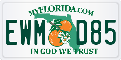 FL license plate EWMD85