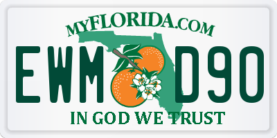 FL license plate EWMD90