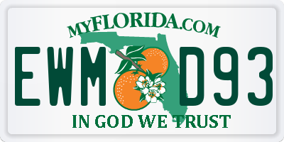 FL license plate EWMD93