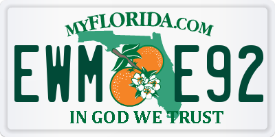 FL license plate EWME92