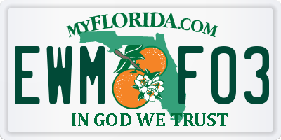 FL license plate EWMF03