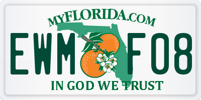 FL license plate EWMF08