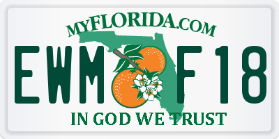 FL license plate EWMF18