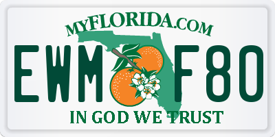 FL license plate EWMF80