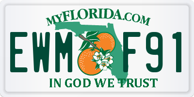 FL license plate EWMF91
