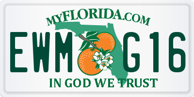 FL license plate EWMG16