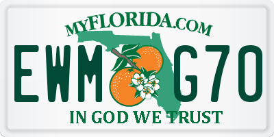 FL license plate EWMG70