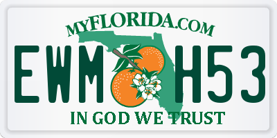 FL license plate EWMH53