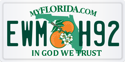 FL license plate EWMH92
