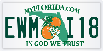 FL license plate EWMI18