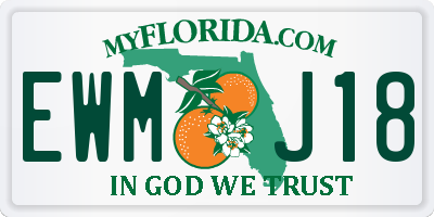 FL license plate EWMJ18